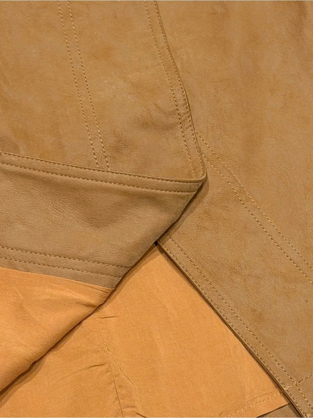 Free People Caramel/Tan Colored Faux Suede Wrap Skirt with Buckle